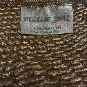 MICHAEL STARS Brown V-Neck 3/4 Sleeve Top, One Size Fits All.